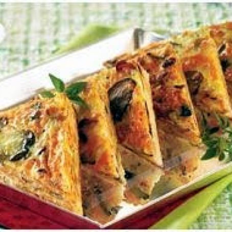 Bacon Cheddar and Mushroom Squares