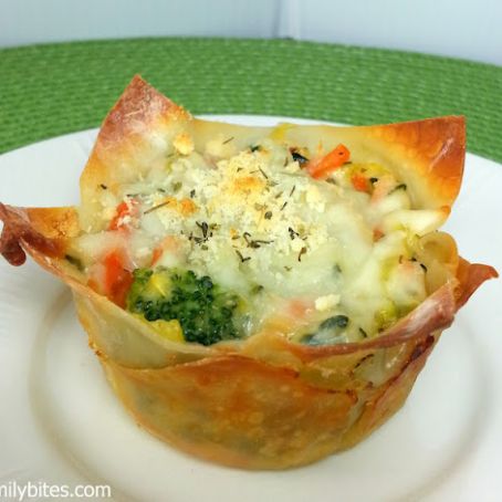 White Vegetable Lasagna Cupcakes