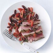 Grilled Tuna with Puttanesca Salsa