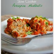 Slow Cooker Porcupine Meatballs with Marinara Sauce