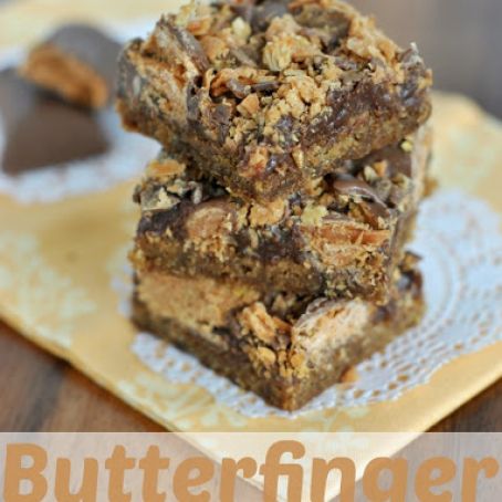 Butterfinger Fudge Cookie Bars