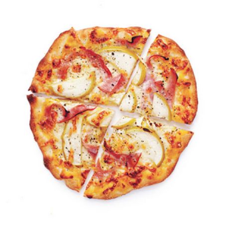 Ham, Cheddar, and Apple Pizzas