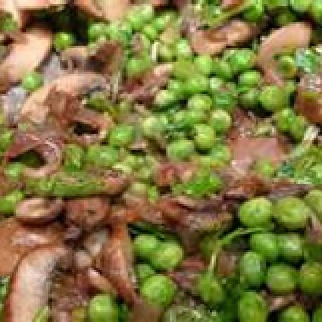 Field Mushrooms with Spring Peas and Shoots