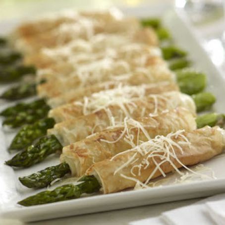Asiago Phyllo Wrapped Asparagus
