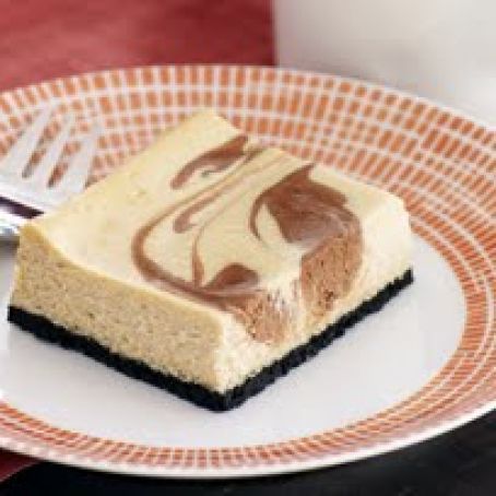 Cappuccino Chocolate-Swirl Cheesecake Bars