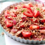 Strawberry Coconut Oatmeal Crunch Pie