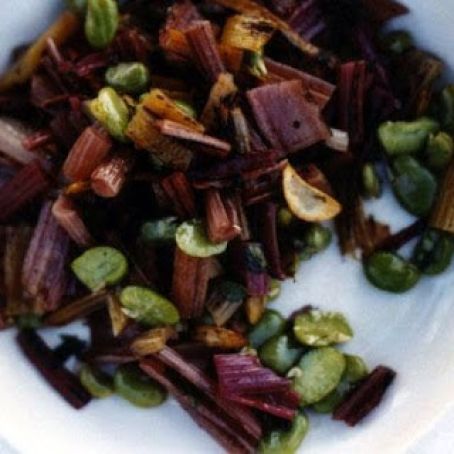 GRILLED RAINBOW CHARD w/FRESH FAVA