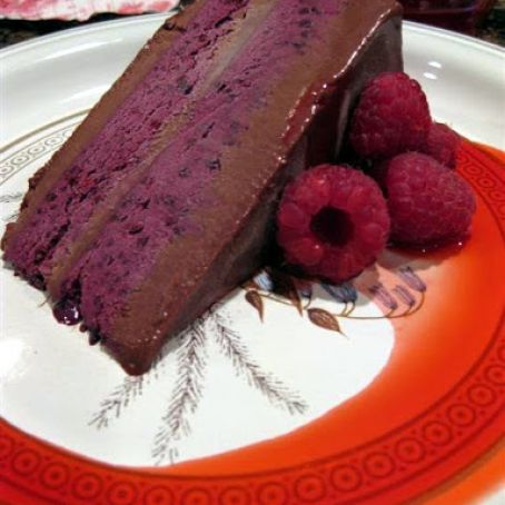 Chocolate and Raspberry Banded Ice Cream Torte