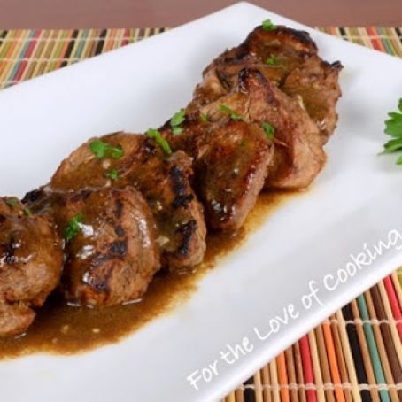 Pork Medallions with a Balsamic Honey Mustard Sauce