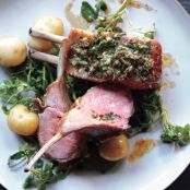 Herb-Crusted Rack of Lamb with New Potatoes