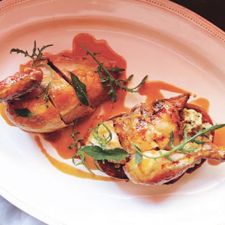 Roast Chicken with Crisp Toasts and Ricotta