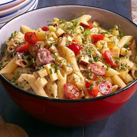 Spicy Pasta Salad With Smoked Gouda, Tomatoes & Basil