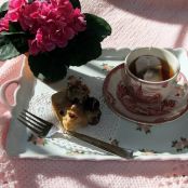 Brown Sugar-Buttermilk Snack Cake With Blackberries And Caraamel-Walnut Drizzle