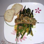 Crusted salmon with orange vinaigrette