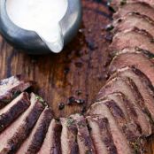 Grilled Venison Loin with Horseradish Cream Sauce