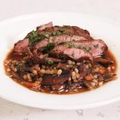 Sliced Steak and Mushroom Barley Soup (Rachael Ray)