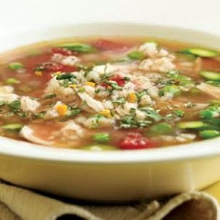 Spring Chicken & Barley Soup