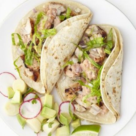 Chicken Tacos with Avocado Salad