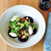 Beet Salad with Romesco and Spring Greens