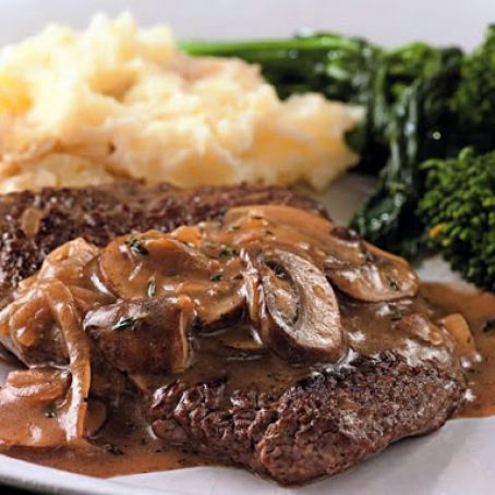 Cube Steak with Mushroom-Sherry Sauce