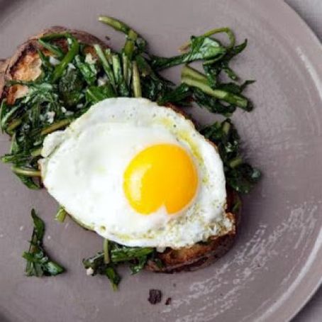 EGGS ON TOAST w/DANDELIONS