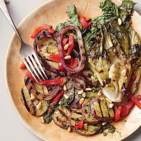 Grilled Potato and Escarole Salad