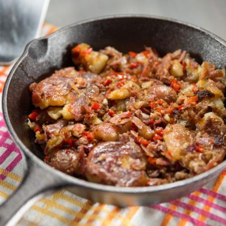 Country Ham and Smashed-Potato Home Fries