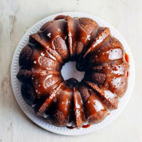 Banana Bundt Cake with Salted Dulce de Leche