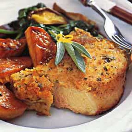 Baked Pork Chops with Parmesean-Sage Crust