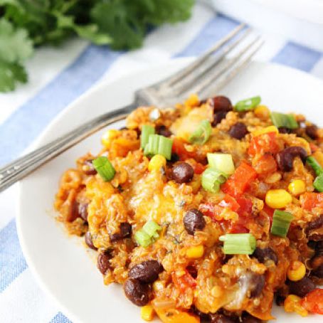 Black Bean & Quinoa Enchilada Bake