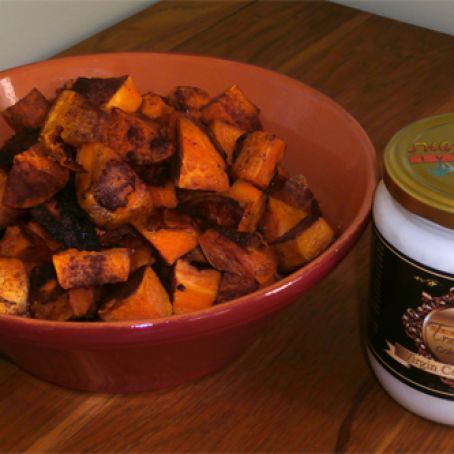 Coconut Oil Roasted Spiced Sweet Potatoes