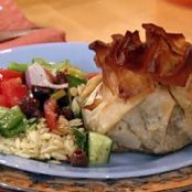 Greek Beef Tenderloin in Togas with Mediterranean Orzo and Greek Salad