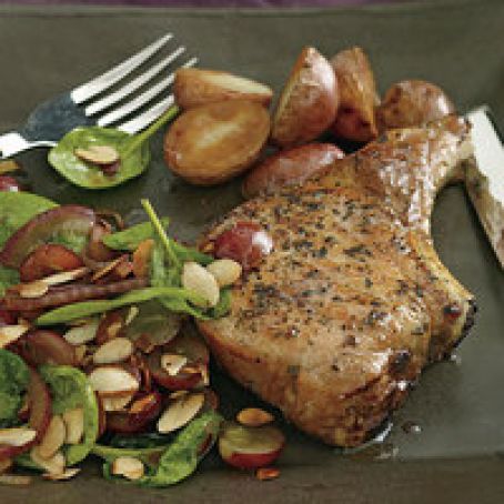 Pan-Fried Chops with Grape Salad
