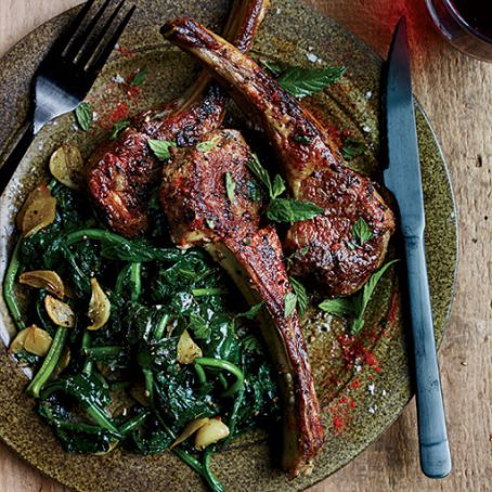 Rosemary-Garlic Lamb Chops with Pimentón and Mint