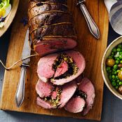 Roast Leg of Lamb with Almond-Mint Pesto