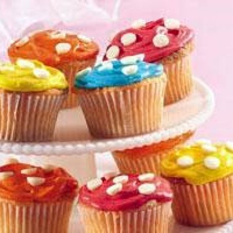 Spring Polka Dot Cupcakes