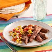 Carne Asada with Grilled Corn Salsa