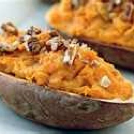 Stuffed Baked Sweet Potatoes with Pecans