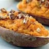 Stuffed Baked Sweet Potatoes with Pecans