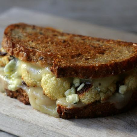 Cauliflower, Fontina and Blue Cheese Grilled Cheese {recipe} and the Best Overall Cheese for Grilled Cheese Sandwiches
