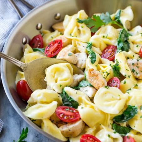 ONE POT CREAMY PARMESAN CHICKEN TORTELLINI