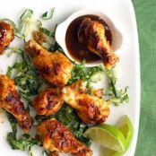 Thai Chicken Wings with Peanut Sauce