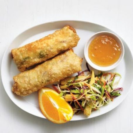Chicken Egg Rolls with Broccoli Slaw