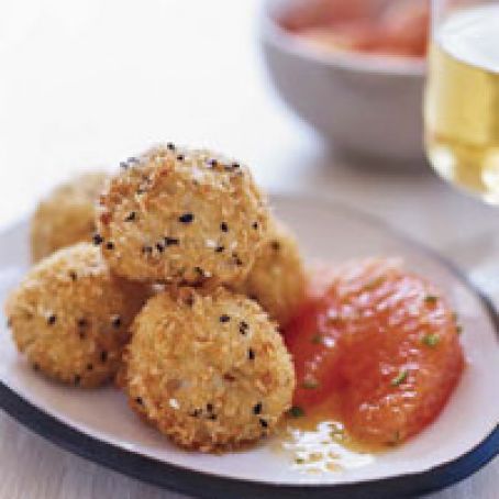 Crab Balls with Grapefruit Salad