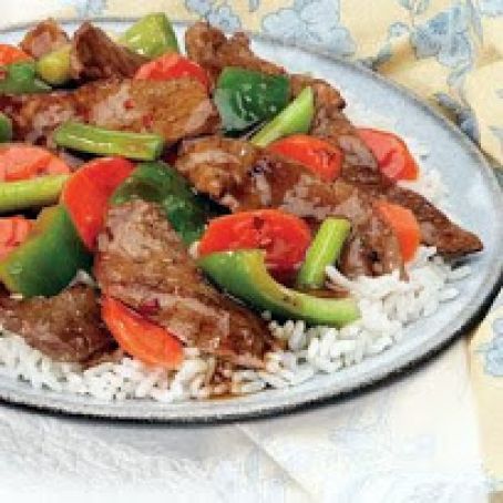 Pepper Steak with Rice