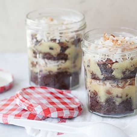 German Chocolate Brownies in a Jar