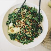 Greeny Salad with Crispy Chickpeas + Roasted Jalapeno Dressing