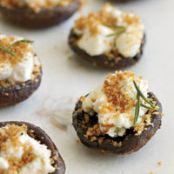 Goat Cheese-Stuffed Mushrooms with Bread Crumbs