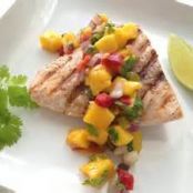 Grilled Glazed Wild Salmon with Mango Salsa