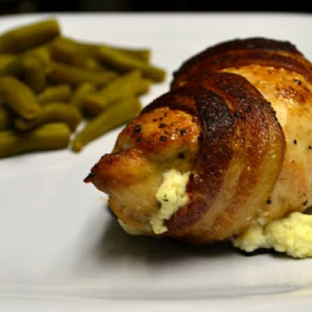 Cream Cheese Stuffed Bacon Wrapped Chicken (Baked)